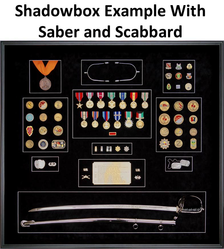 Retirement Shadowbox Example with Saber and Scabbard
